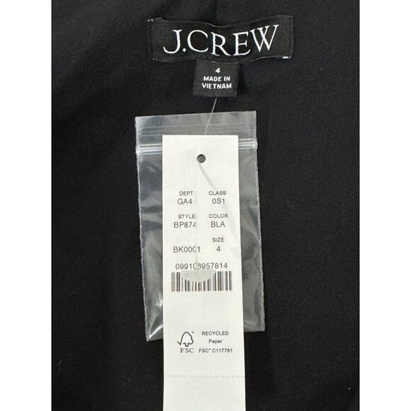 NWT J.Crew Button Front Puff Sleeve Mini Dress Black Size 4 - Picture 5 of 12
